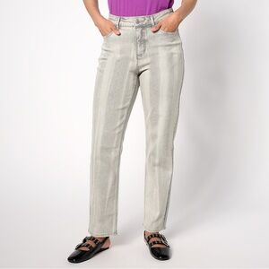 LOGO by Lori Goldstein Grey Tie Dye Jeans, NWT